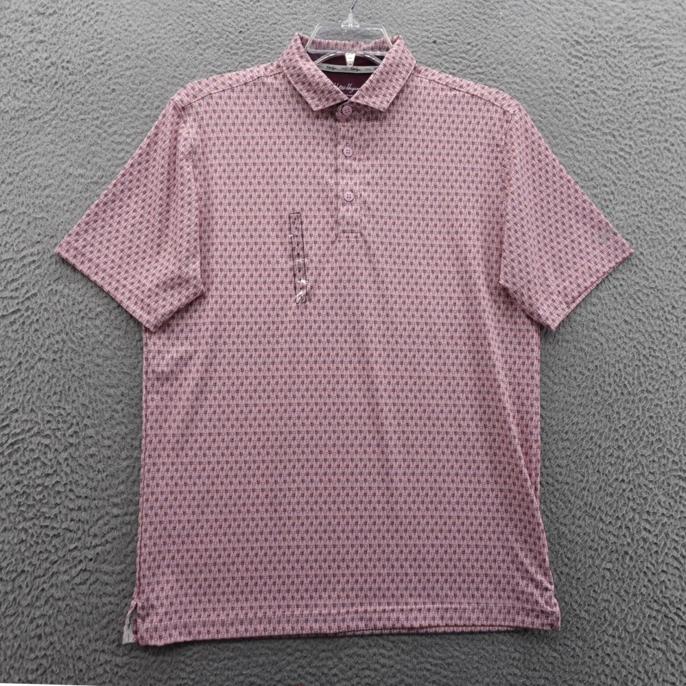 Walter Hagen Mens Small Carolina Cocktail Polo Pink‎ Performance Golf Shirt NEW